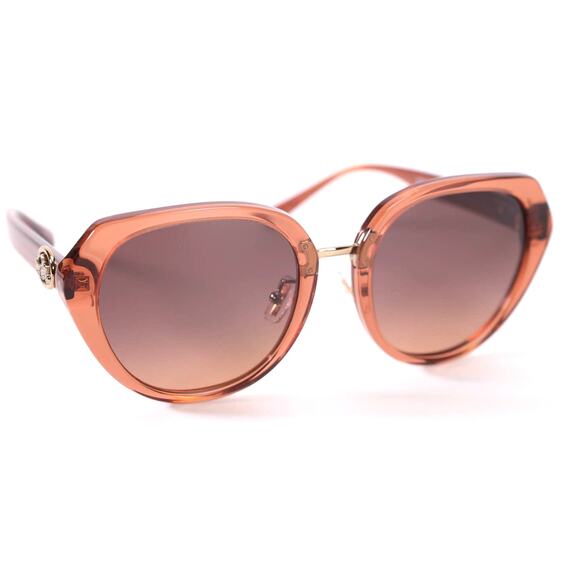 Coach Round Womens Sunglasses - Transparent Amber/Brown - NWT - Picture 3 of 13